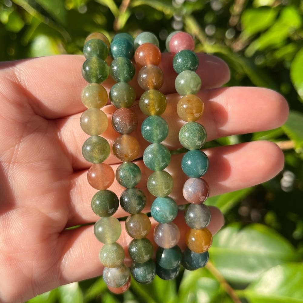 8mm Rainbow moss‎ agate bracelet